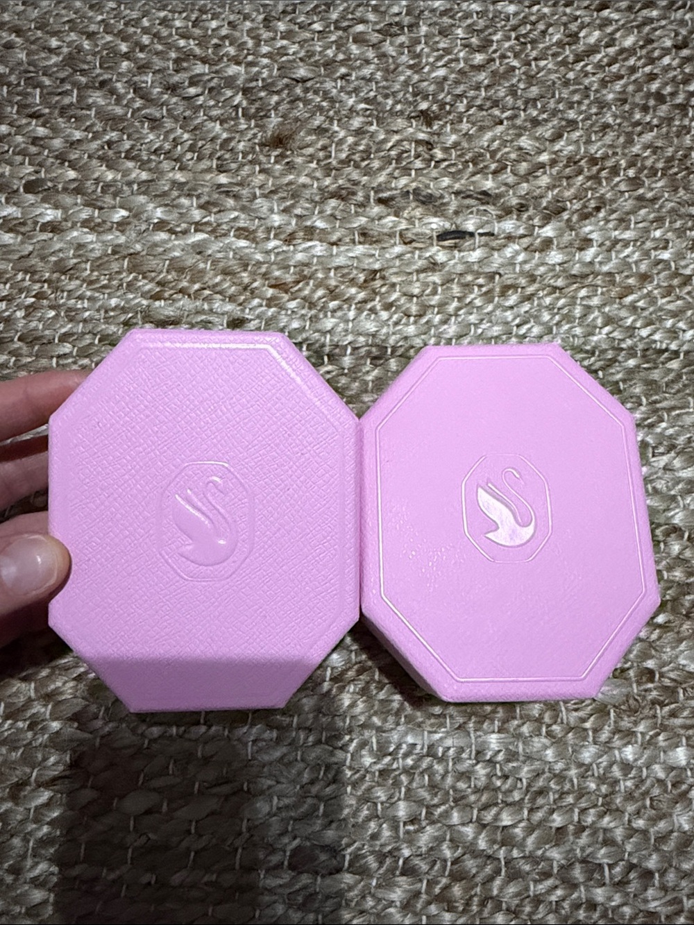 Swarovski Pink Octagonal Swan Compact Highlighter Case